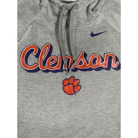 Clemson Tigers Nike Hoodie Womens XL Grey Therma Fit‎ Pullover - Picture 2 of 16